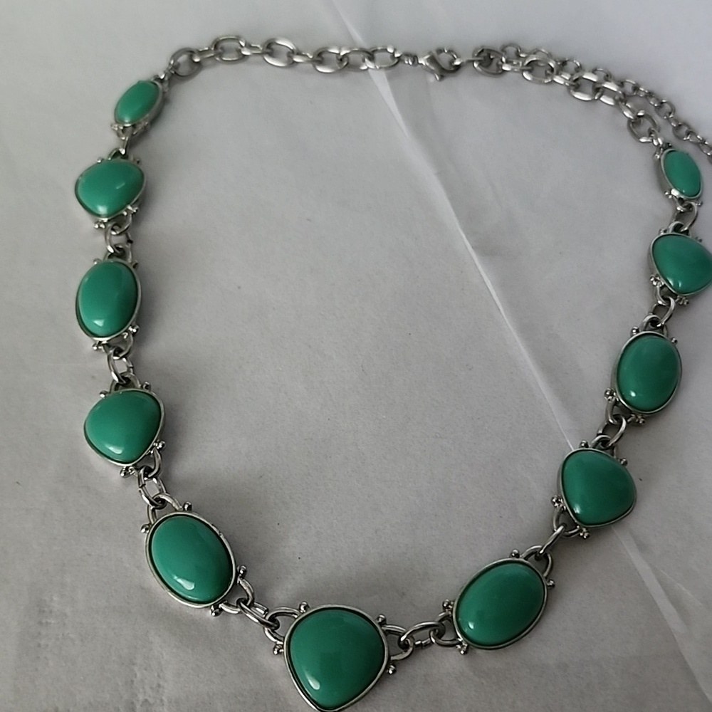 Choker Necklace Simulated Turquoise Vintage 16 inches